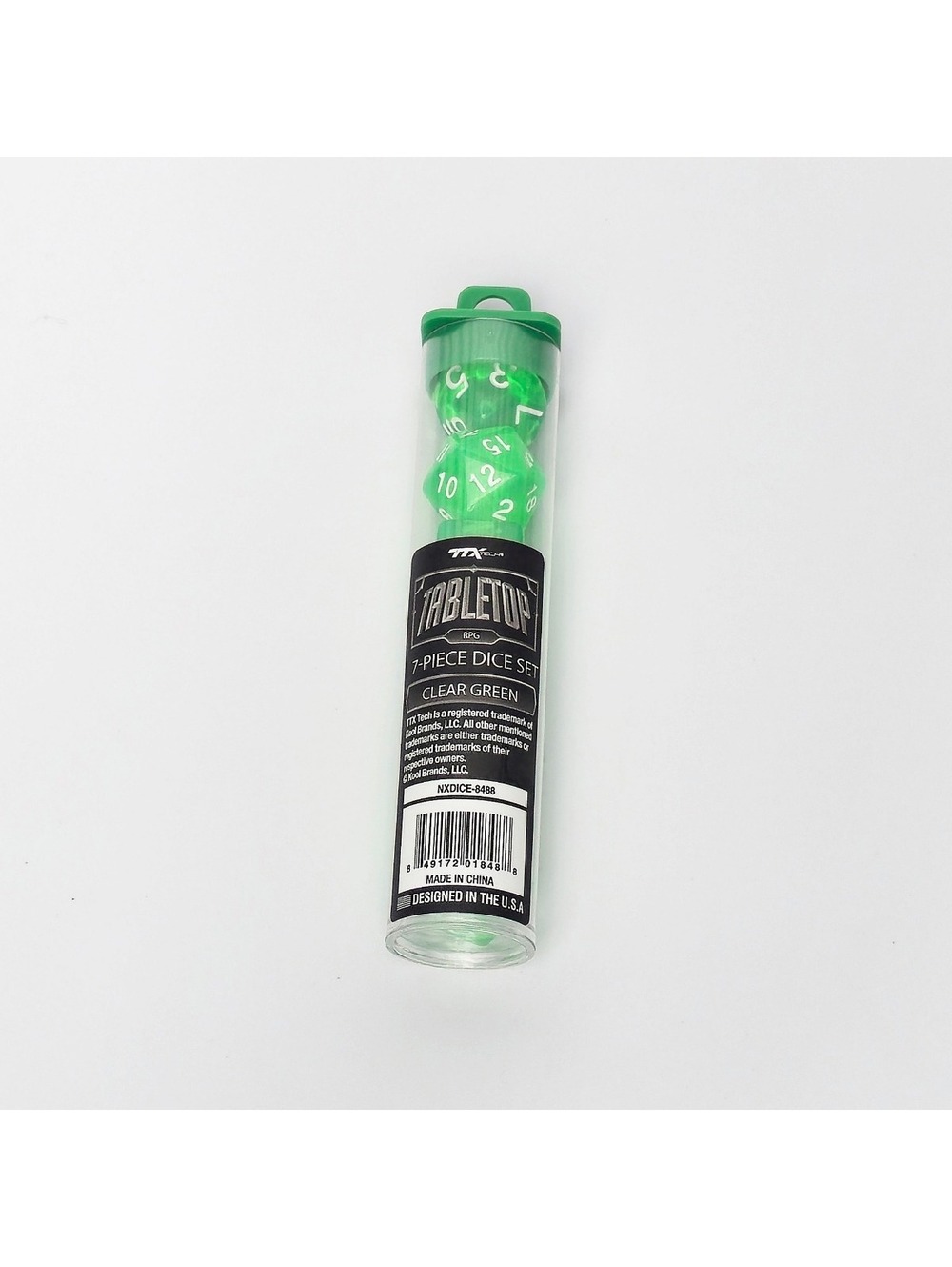 Tabletop RPG 7- Piece Dice Set - Clear Green